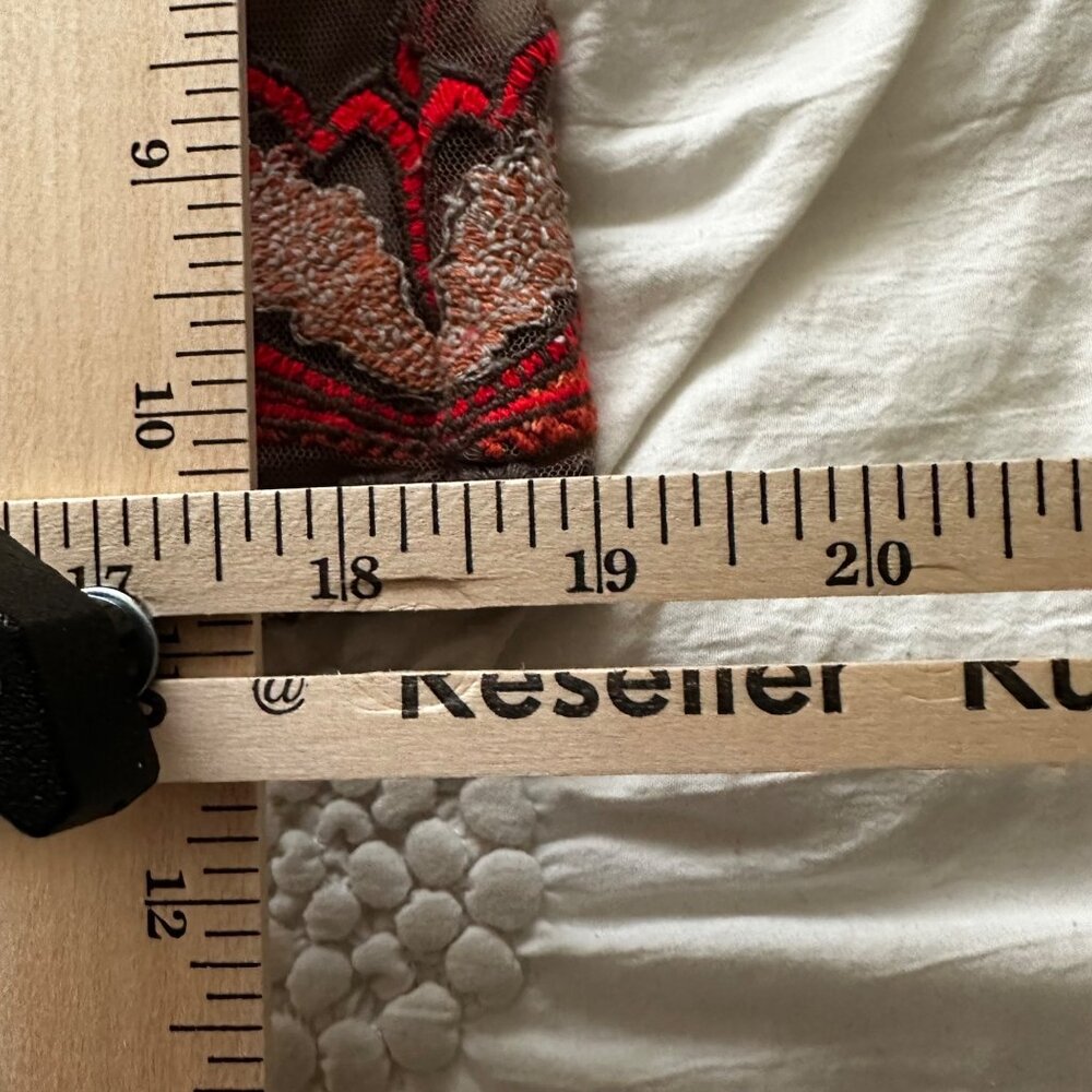 Anthropologie Yoana Baraschi Coffee Orange White Embroidered Skirt Women's SZ 4 - Picture 8 of 10